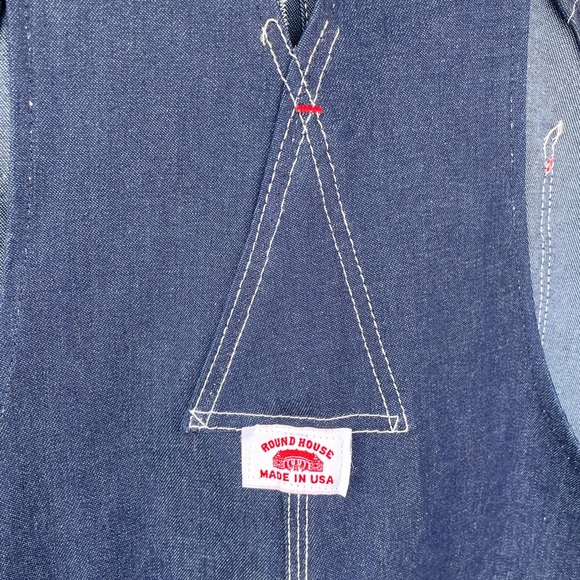 NWT Men’s Round House Dark Wash Carpenter Style Zipper Fly Overalls Size 48x30 - Picture 15 of 15